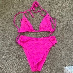 Frankies bikinis hot pink set